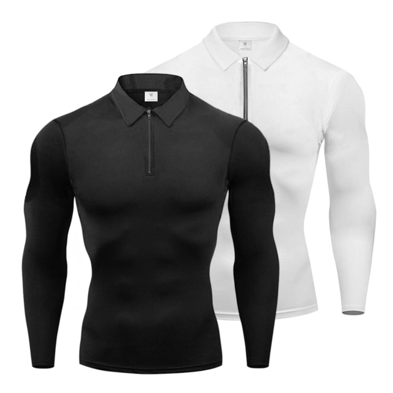 T Shirt Tight Fit - Polo d'exercice d'entraînement pour hommes, chemise