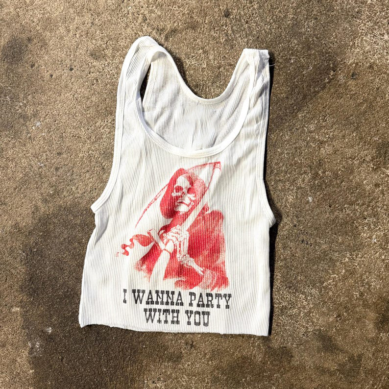 Débardeur côtelé avec motif gr - Tank Top Ribbed avis et prix